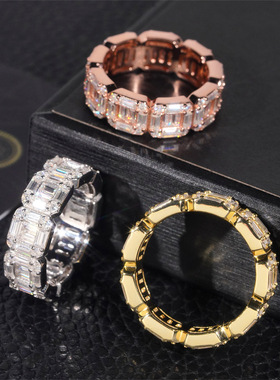 925银镶D色VVS莫桑石戒指可刻