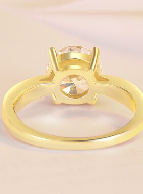 D色莫桑石s925镀18K强火彩婚戒