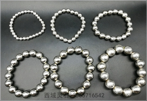 保真镍铁陨石手串天铁单珠玄铁手链铁陨石珠子电镀天珠瑞典M铁 - 图2