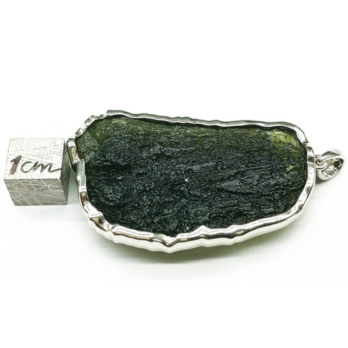 保真纯天然捷克陨石Moldavite 捷克玻璃陨石吊坠 纯银镶嵌绿陨石1 - 图0