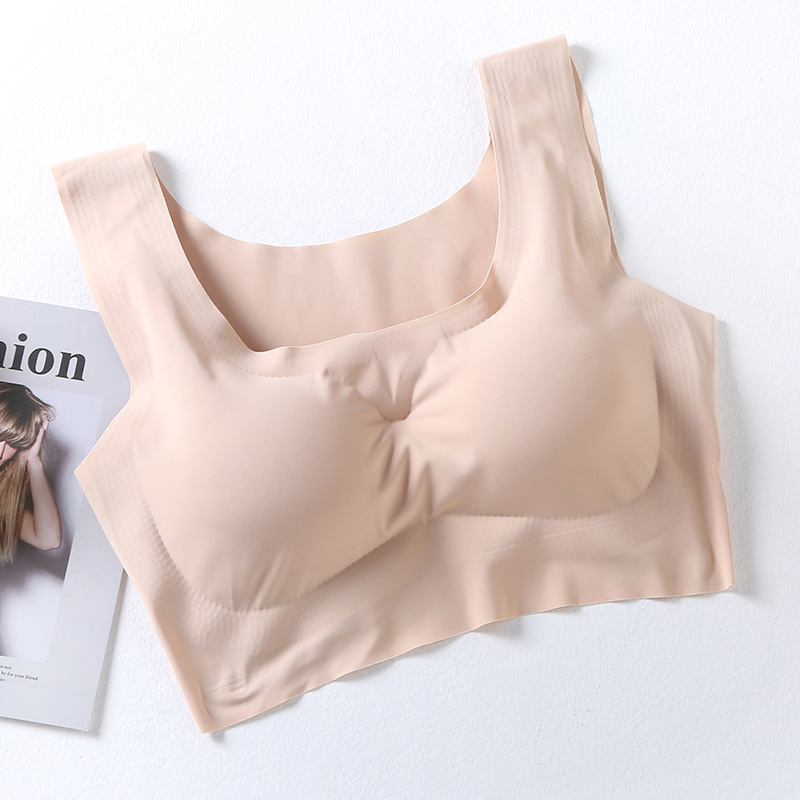 韩茹薇旗舰店日本冰丝无痕内衣女无钢圈薄款抹胸运动背心式裹胸罩聚拢美背文胸2
