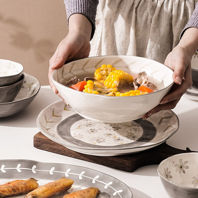 Ceramic Mandala Hua Rice Bowl Large Soup Bowl