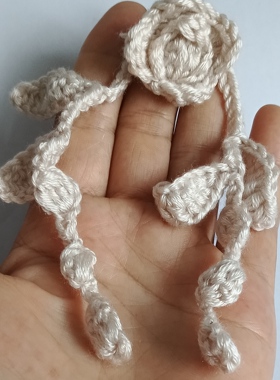 手钩毛线花朵花枝服装花边辅料