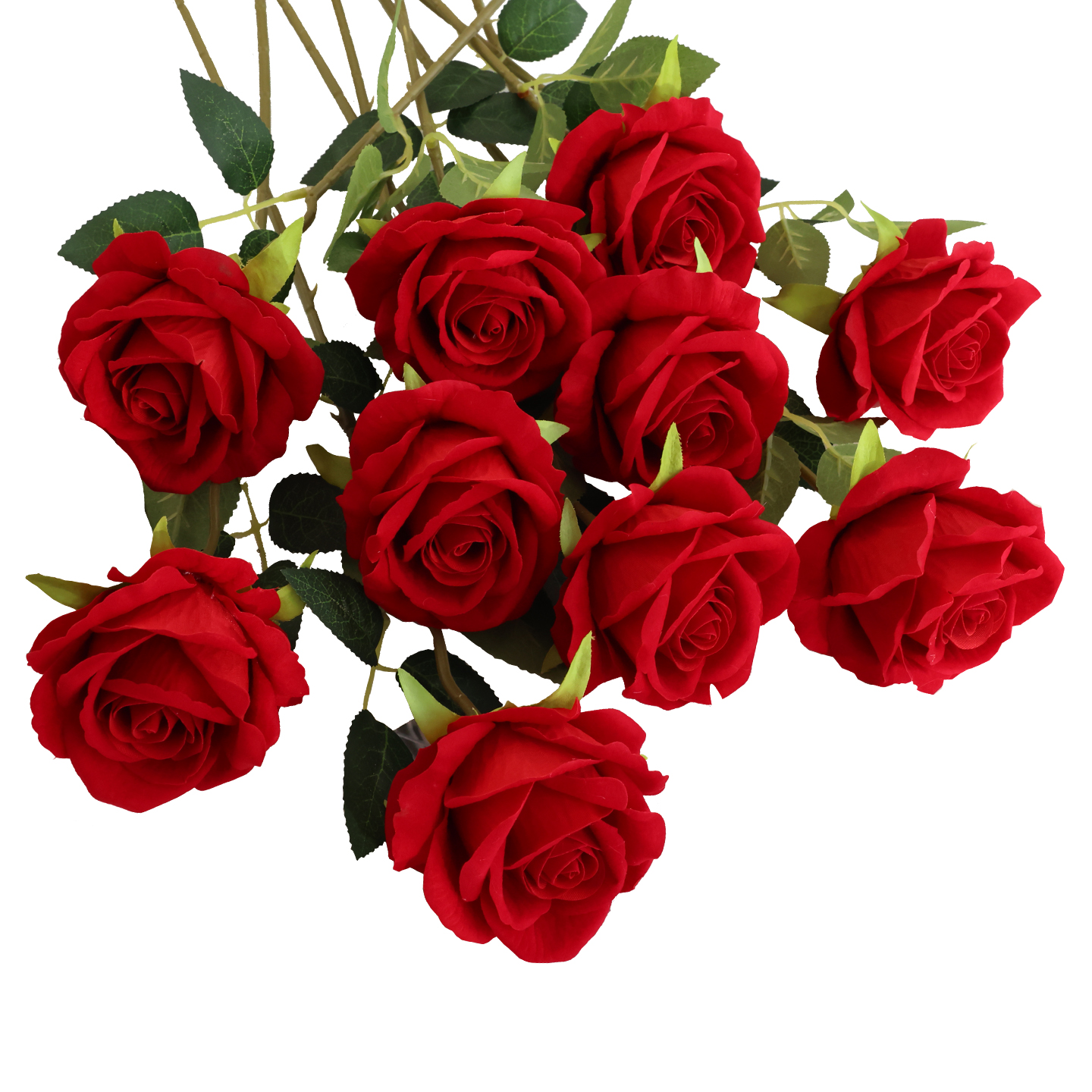 仿真玫瑰花情人节塑料花束家居摆件假花客厅餐桌插花干花摆设装饰