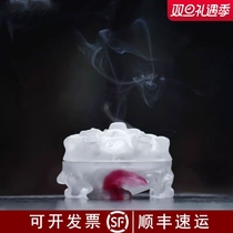 Heart Edge Church Glazed Incense Burner Incense Stove (Frost Drop Dead) Pan Incense Stove Smoked Incense Stove Home Accessories Tabletop Pendulum