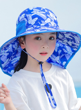 儿童帽子夏帽男童防晒女孩小孩