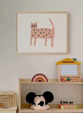 韩国ins猫咪电表箱装饰画北欧简约儿童房挂画卧室摆画免打孔遮挡