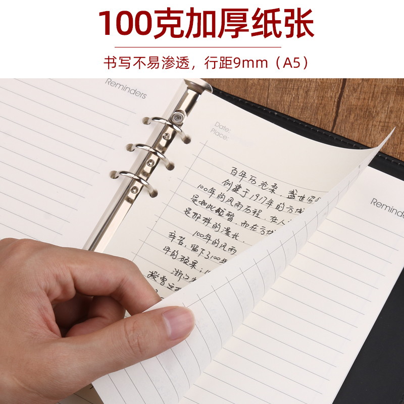 b5九孔活页纸9孔a5六孔活页本替芯6孔笔记纸散页道林纸替换芯笔记本子四孔a4可拆4孔内芯可拆卸内页带孔活页 - 图2