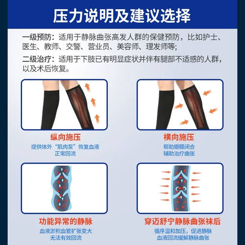 迈舒宁 Медицинские анти -милые эластичные носки женский медицинский стресс мужского лечения