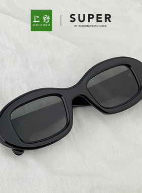 SUPER遮阳长方形复古女款墨镜