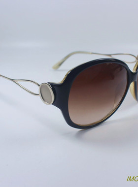 原单高端进口板材加金属太阳眼镜时尚轻盈女士防UV潮墨镜黑色156