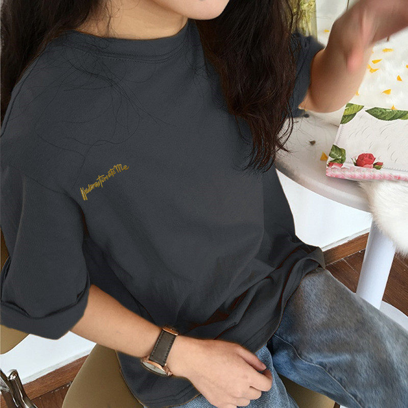 2024年新款春夏季情侣女装别致小众设计感上衣服正肩短袖t恤潮ins