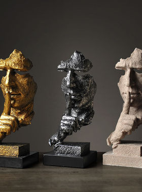 欧璟美沉默是金抽象工艺品摆设复古雕塑创意摆件办公室客厅艺术软