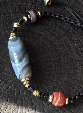 【福利狂漏】原创手编蓝沁缠丝玛瑙天珠手绳手链手串 多样性发货