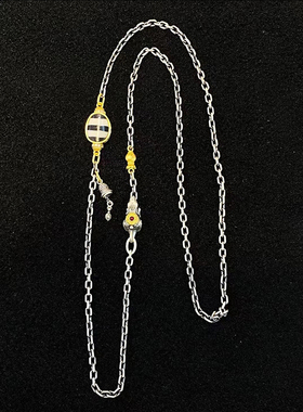 藏式S925纯银镶嵌吐宝鼠链子