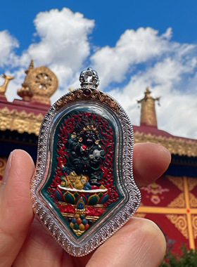 【藏玺物与悟/缘】藏银手工古法彩绘黑财擦擦吊坠赠挂绳 西藏直发