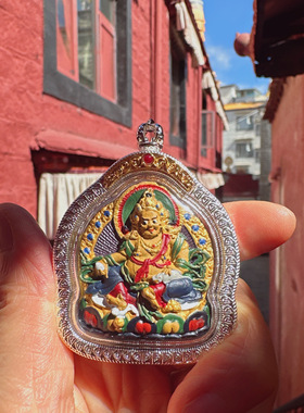 手工古法彩绘黄财擦擦吊坠赠挂绳