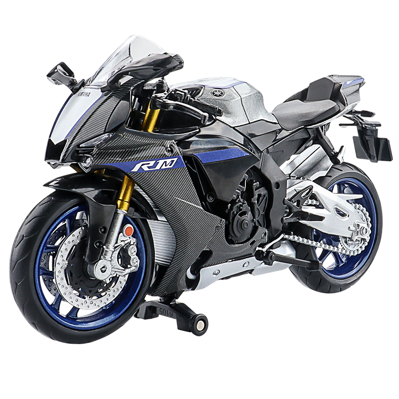 仿真雅马哈YZF-R1M金属避震摩托车玩具车摆件城市摩托车模型礼物