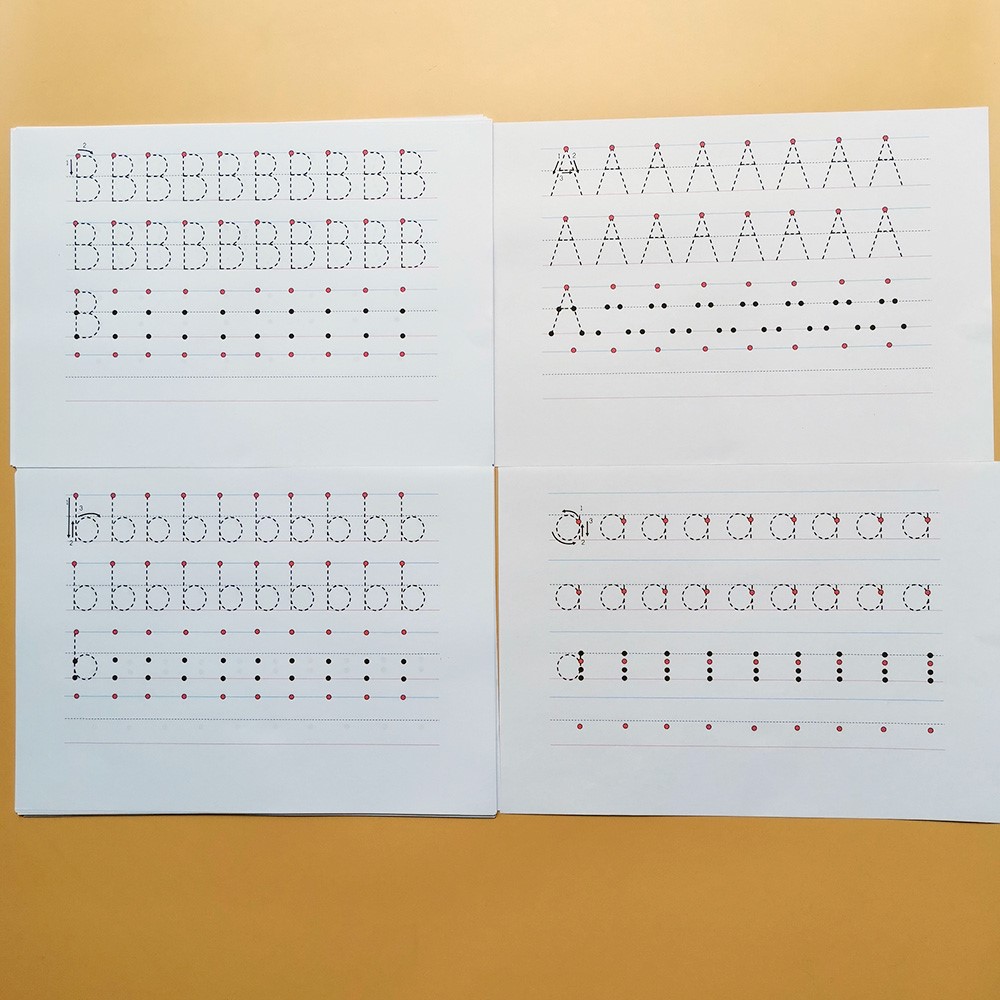 【书写练习】26个英文大小写字母 0-9数字笔顺描红学生练字帖纸-图1