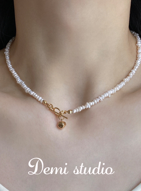 OT扣天然淡水珍珠项链椭圆