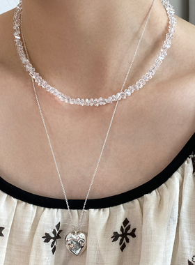 大米饰品】超仙项链ins风轻奢多切面亮白水晶项链小众锁骨链颈链