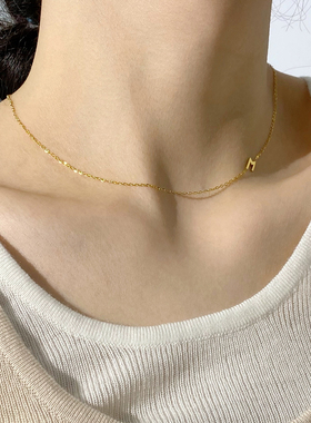 甜美风超细温柔字母不褪色项链