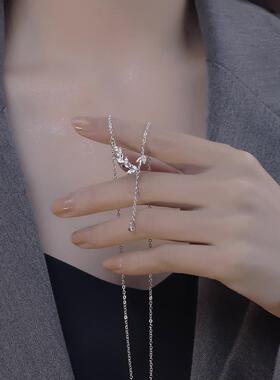 S925纯银流苏麦穗项链女轻奢小众设计感高级锁骨链2023年新款爆款