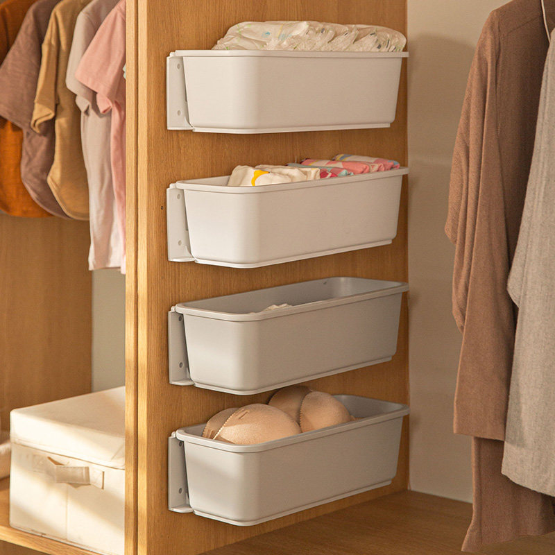 壁挂式抽屉收纳盒免打孔内衣袜子文胸衣柜侧面拉篮壁挂神器置物架,淘宝优惠券,粉丝福利购,淘宝优惠卷