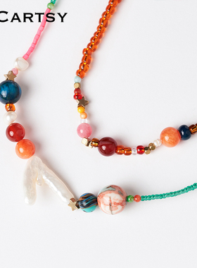 MICartsy玻璃女手工编织项链