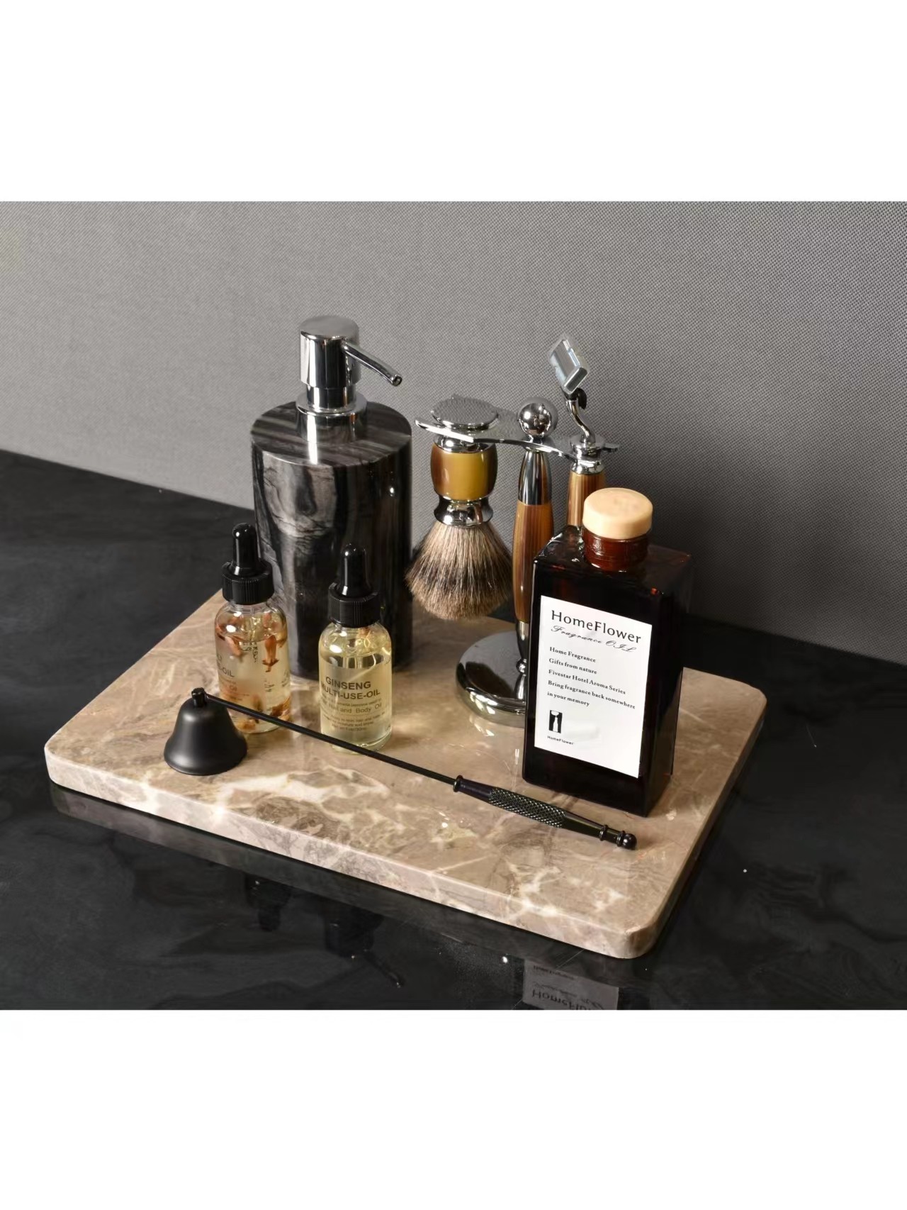 WU.物兮物 样板间卫生间咖色卫浴套组轻奢现代新中式洗手台面摆件,淘宝优惠券,粉丝福利购,淘宝优惠卷