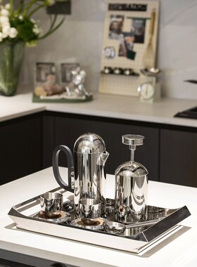 WU.物兮物 样板间厨房装饰摆件食物道具仿真面包咖啡套装软装