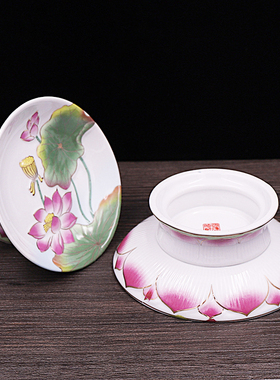 陶瓷彩绘浮雕供盘佛具用品