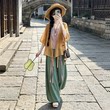 凝紫萱 浅夏 宋制新中式汉服女2026新款宋裤日常汉元素套装灯笼裤