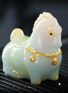 茶宠变色小摆件可养唐马招才精品茶具配件高档茶玩茶道装饰品摆设