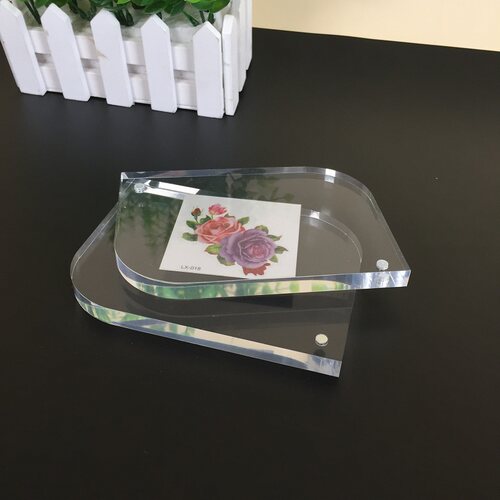 透明圆角亚克力相框六寸摆台简约现代创意儿童定制刻字7寸照片框 - 图2