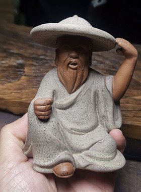 德化陶瓷小弥勒桌面摆件茶宠花瓶