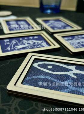 云南大理扎染蓝底白图风格冰箱贴