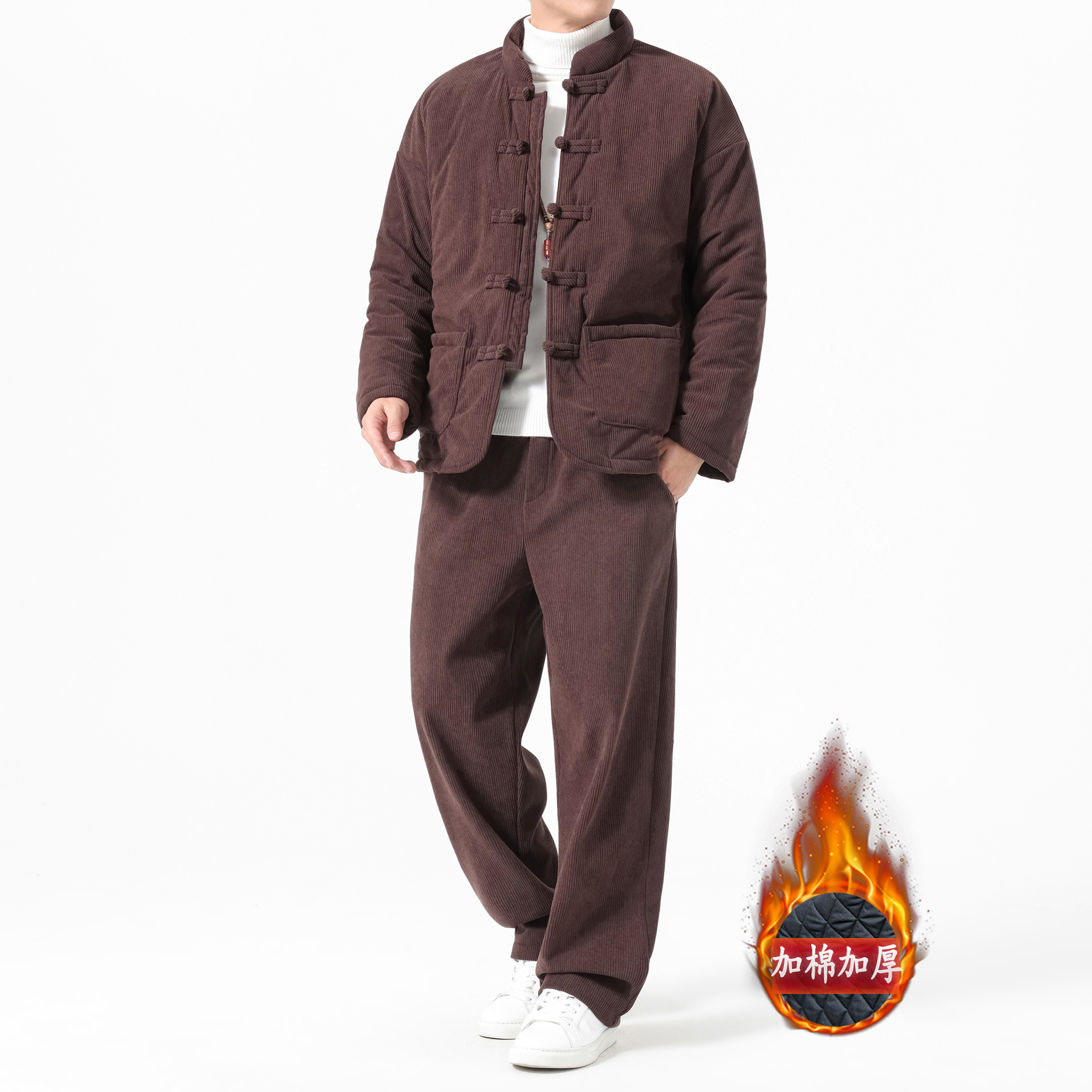 2025新款唐装男冬季加厚保暖棉服休闲套装中老年爸爸装中国风衣服,淘宝优惠券,粉丝福利购,淘宝优惠卷