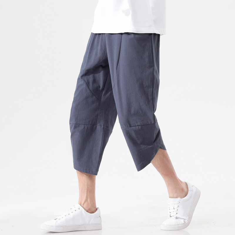 夏季中国风宽松短裤男古风唐装哈伦休闲裤薄款大码七分裤沙滩裤,淘宝优惠券,粉丝福利购,淘宝优惠卷