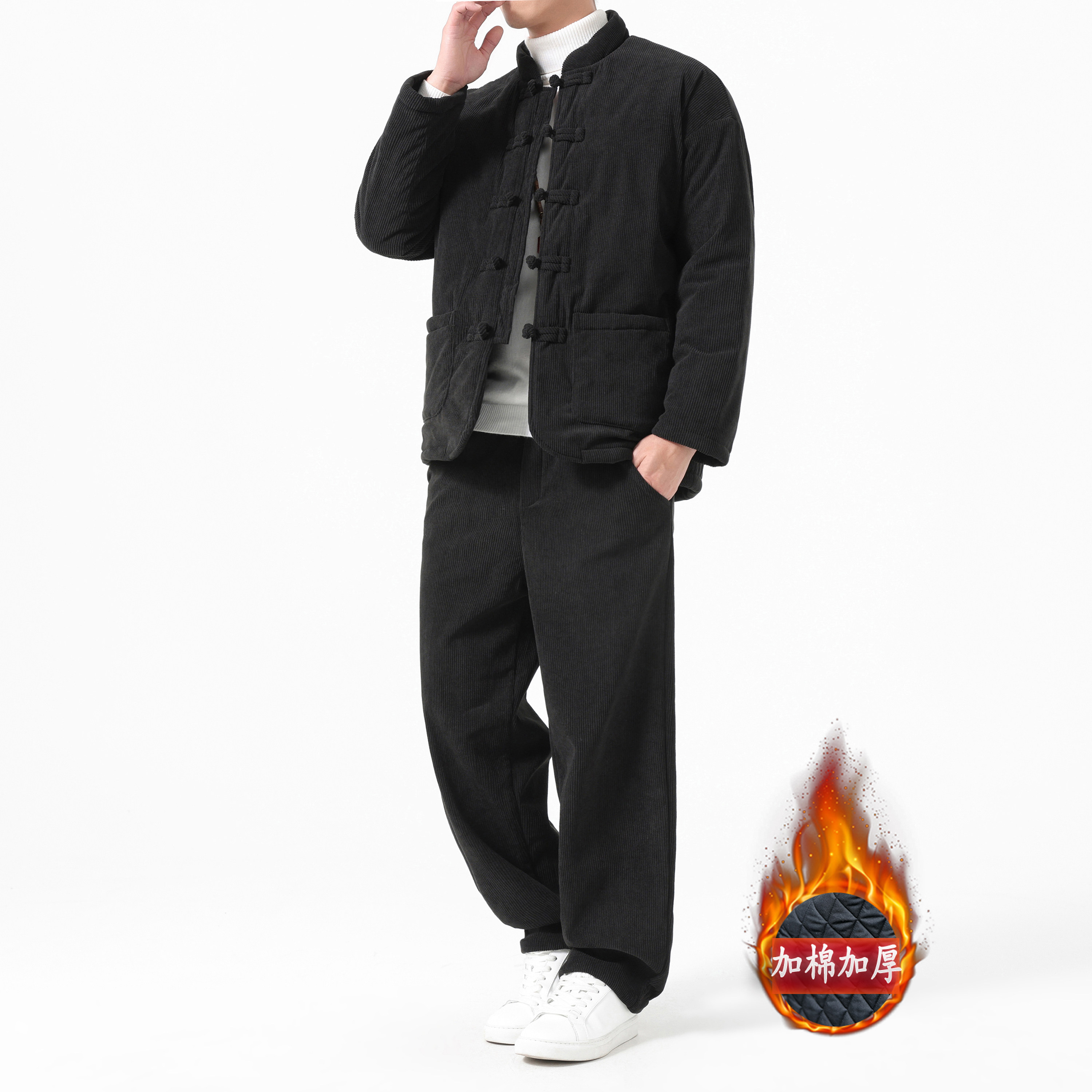2025新款唐装男冬季加厚保暖棉服休闲套装中老年爸爸装中国风衣服,淘宝优惠券,粉丝福利购,淘宝优惠卷