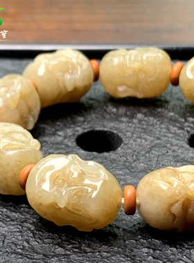 新疆和田玉糖和田玉罗汉头手串