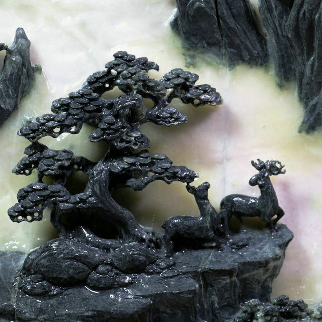 Dushan jade ornaments, Hanyun crafts, jade home landscape ornaments, large ornaments, artistic conception landscape