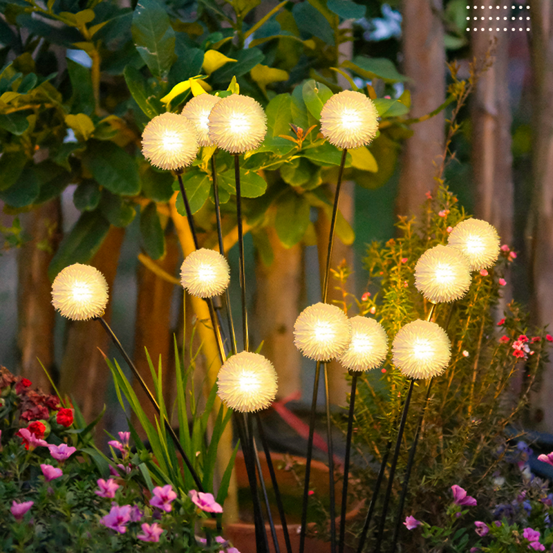 太阳能庭院灯户外萤火虫灯装饰花园景观氛围室外地插草坪蒲公英灯