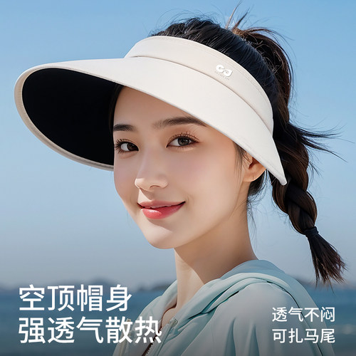 golovejoy防晒帽女夏季遮阳大帽檐空顶太阳帽子防紫外线2025新款 - 图1