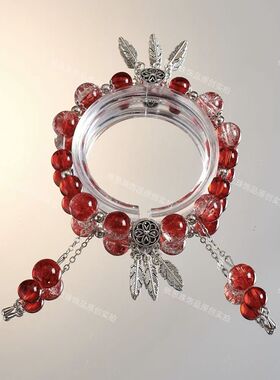 新款花火玫瑰手链女复古风文艺青年小众串珠手串女闺蜜手链