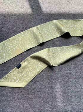 (飞鸟．绿）简约双层斜纹桑蚕丝多功能长条围巾女春秋