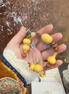 原创文玩多宝葫芦挂件 搭配：老玛瑙 沙金 琉璃 朱砂爱心