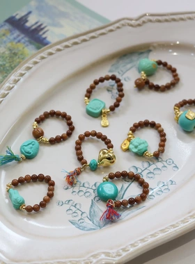 文玩库克菱镁矿松石绿戒指可以盘的戒指食指指环大号戒指