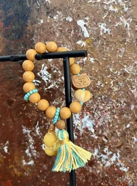 文玩原创diy手作猴头光珠手串 搭配牙果爱心手链手串