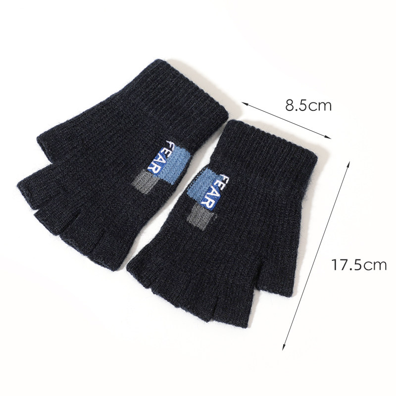 半指手套男冬季冬天保暖加绒加厚毛线半截露指学生写字骑行玩手机,淘宝优惠券,粉丝福利购,淘宝优惠卷